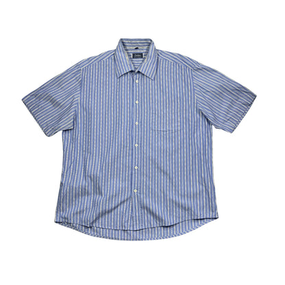 Luciano® Blue Striped Short Sleeve Shirt(XL)