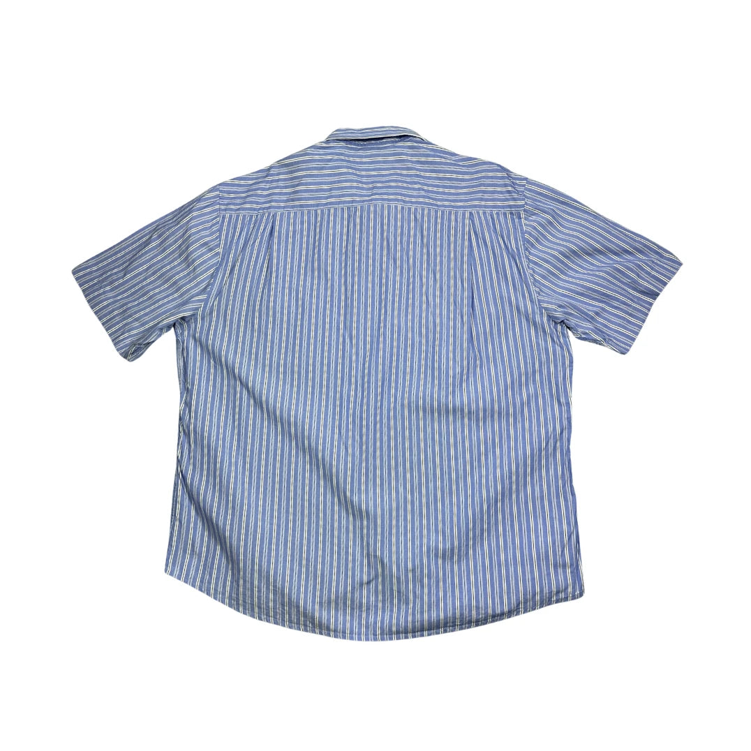 Luciano® Blue Striped Short Sleeve Shirt(XL)