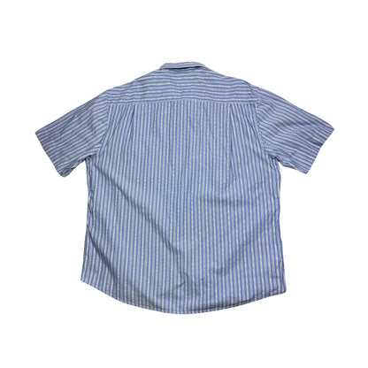Luciano® Blue Striped Short Sleeve Shirt(XL)