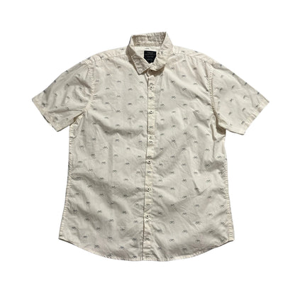 Reserved & Co® White Bicycle Print Short Sleeve Shirt(L)