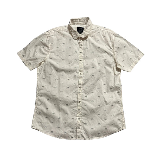 Reserved & Co® White Bicycle Print Short Sleeve Shirt(L)